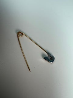 Diamond Gold Pin multi purpose 14KT gold evil eye pin safety diamond pin