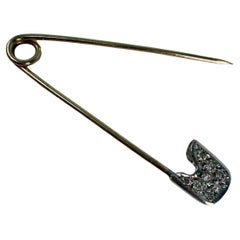 Diamond Gold Pin multi purpose 14KT gold evil eye pin safety diamond pin