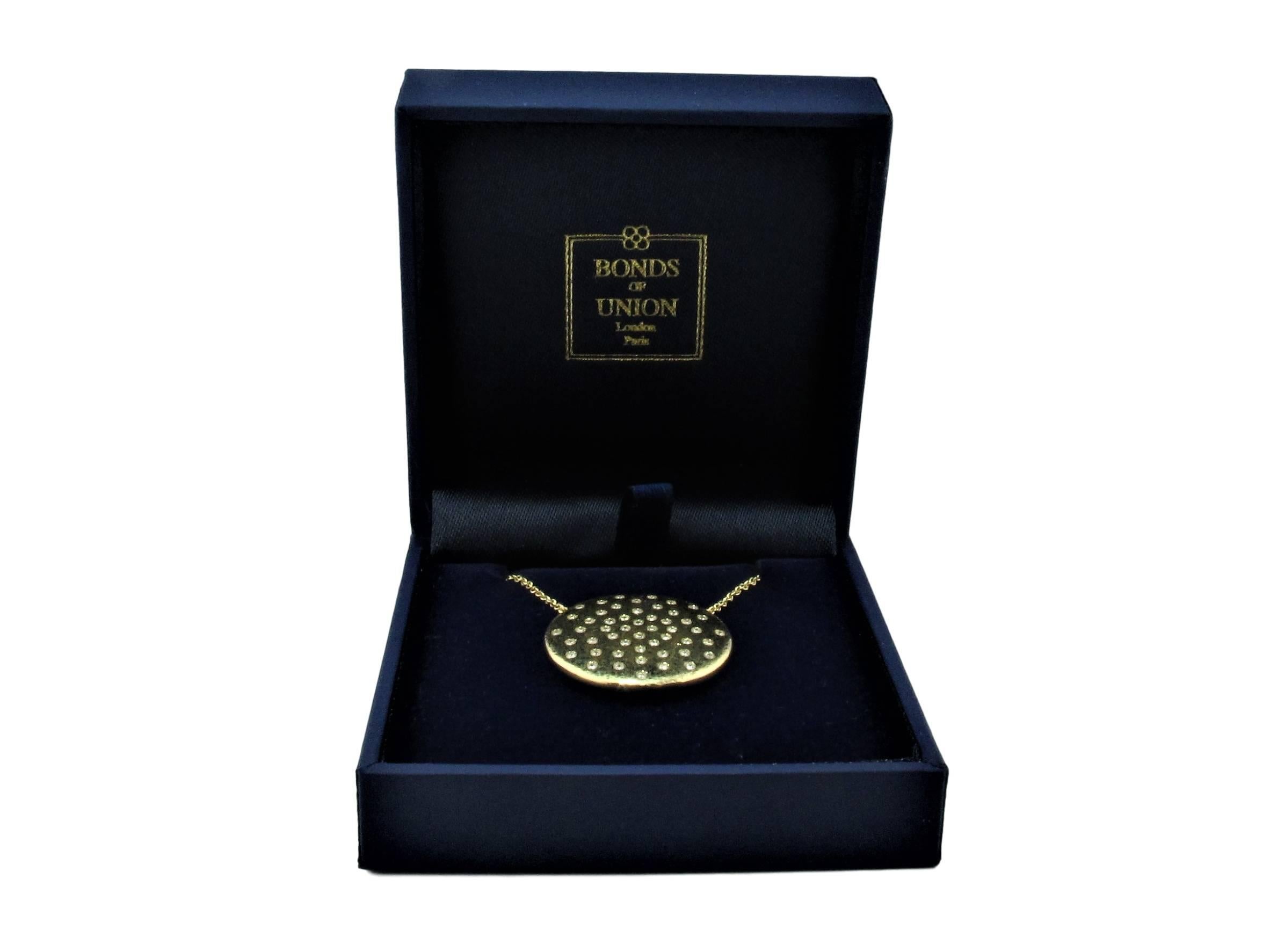 Women's or Men's DIAMOND LOVE on Planet 48  Natural Diamond Yellow Gold Pendant Necklace