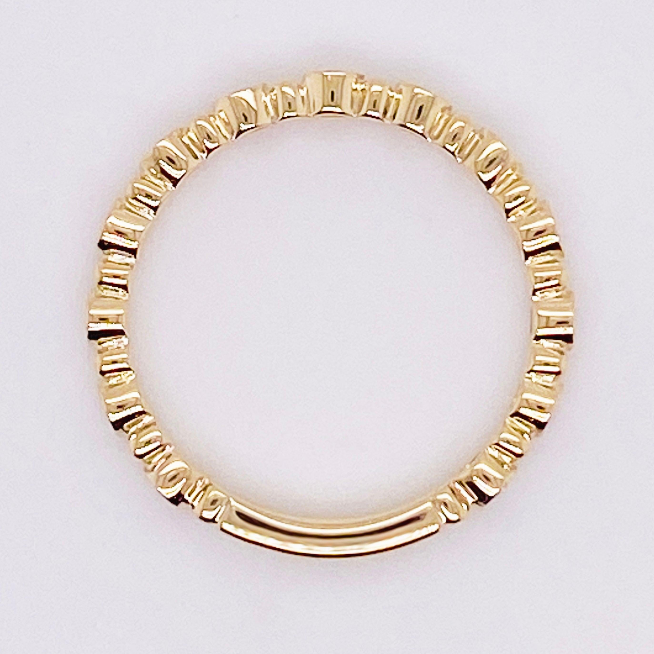 For Sale:  Diamond Gold Ring, 14 Karat Gold Stackable with Bezel Spacers, LR4867Y44JJ 5