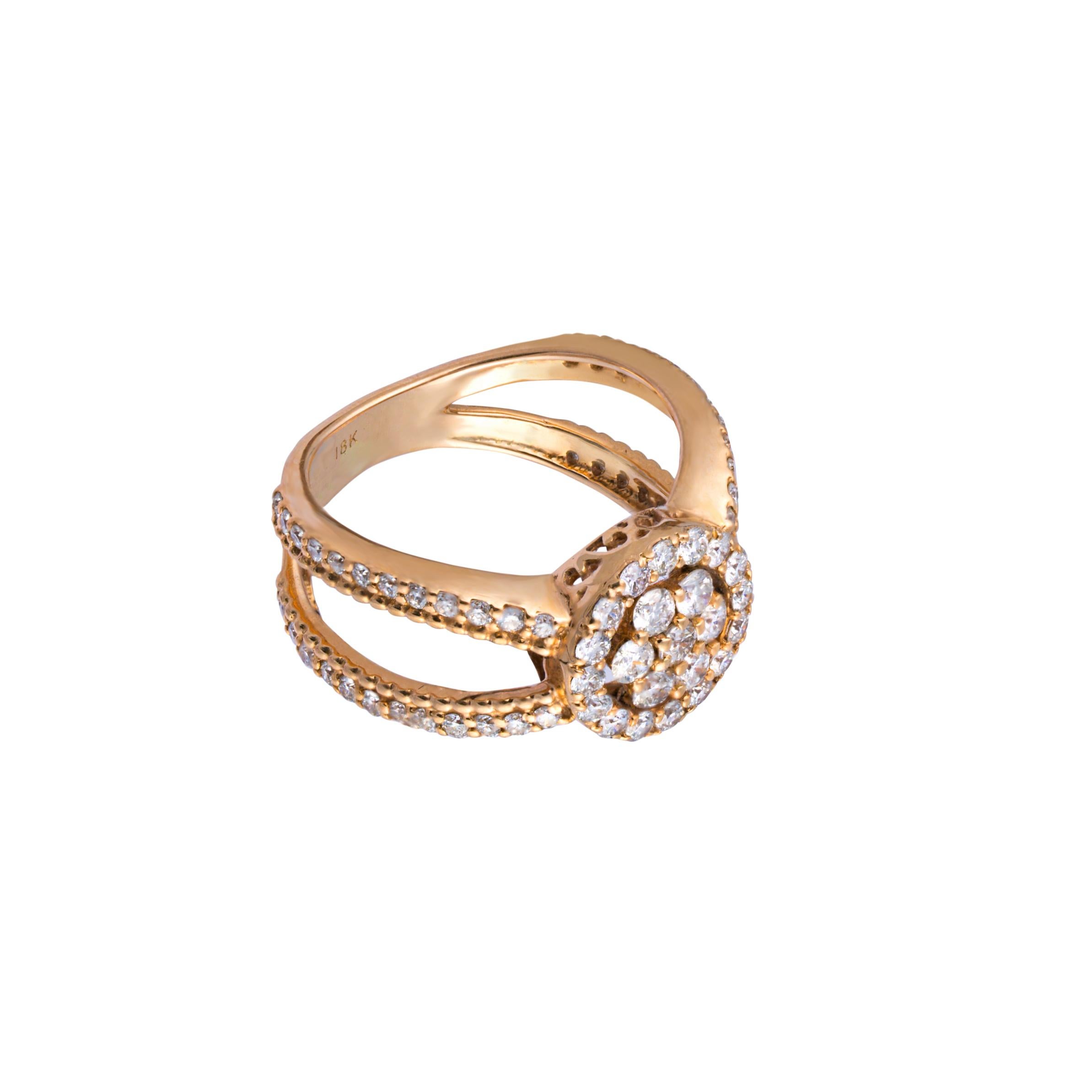 18k gold 1.21cts Diamond Ring In New Condition In jaipur, IN