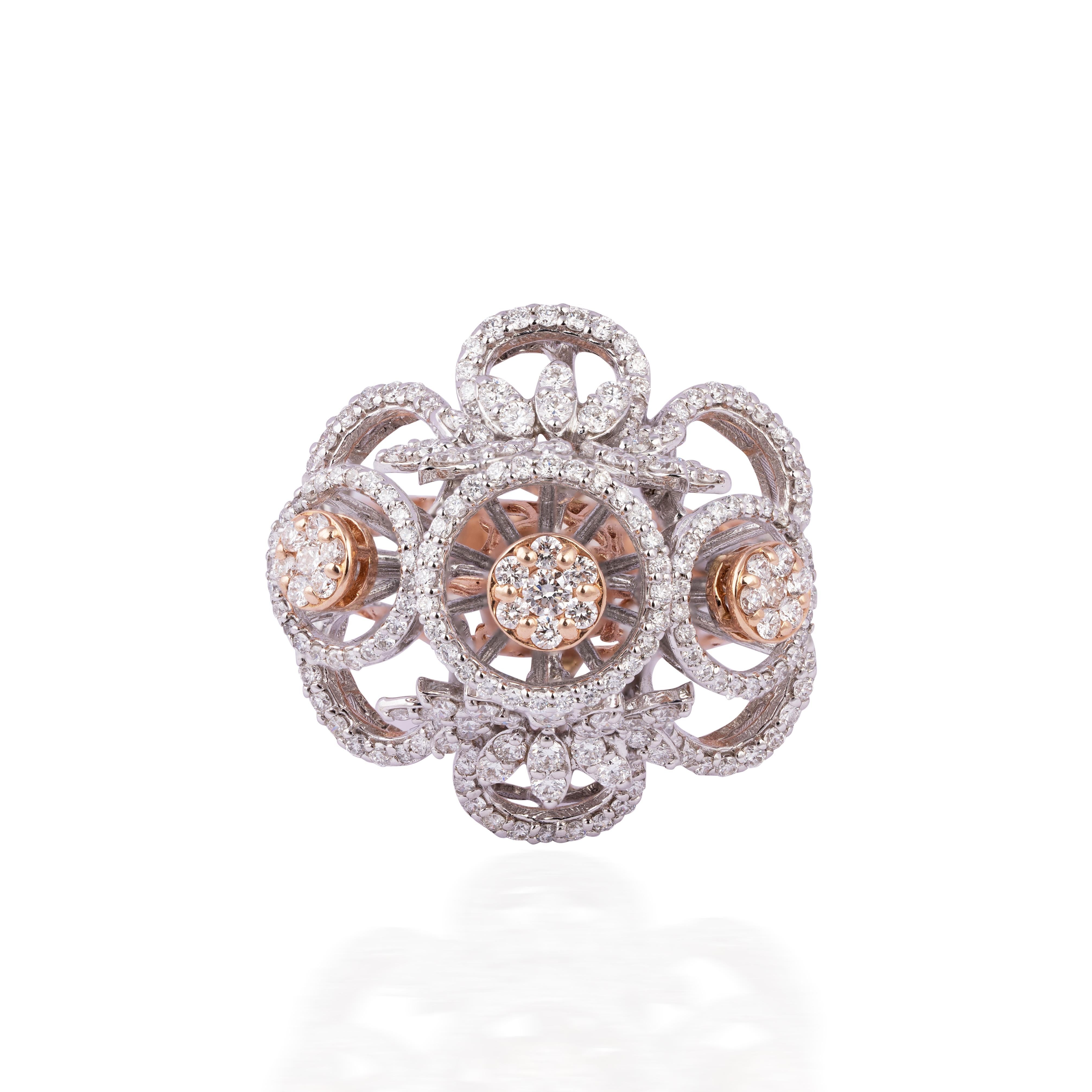 14 Karat Gold 1,63 Karat Diamantring im Zustand „Neu“ in jaipur, IN