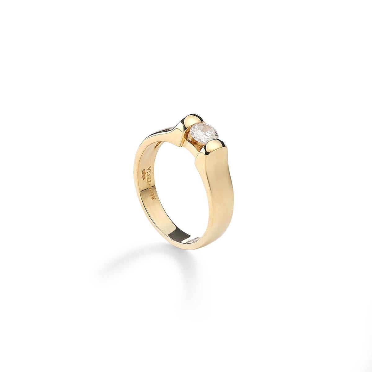 Round Cut Diamond Gold Ring For Sale