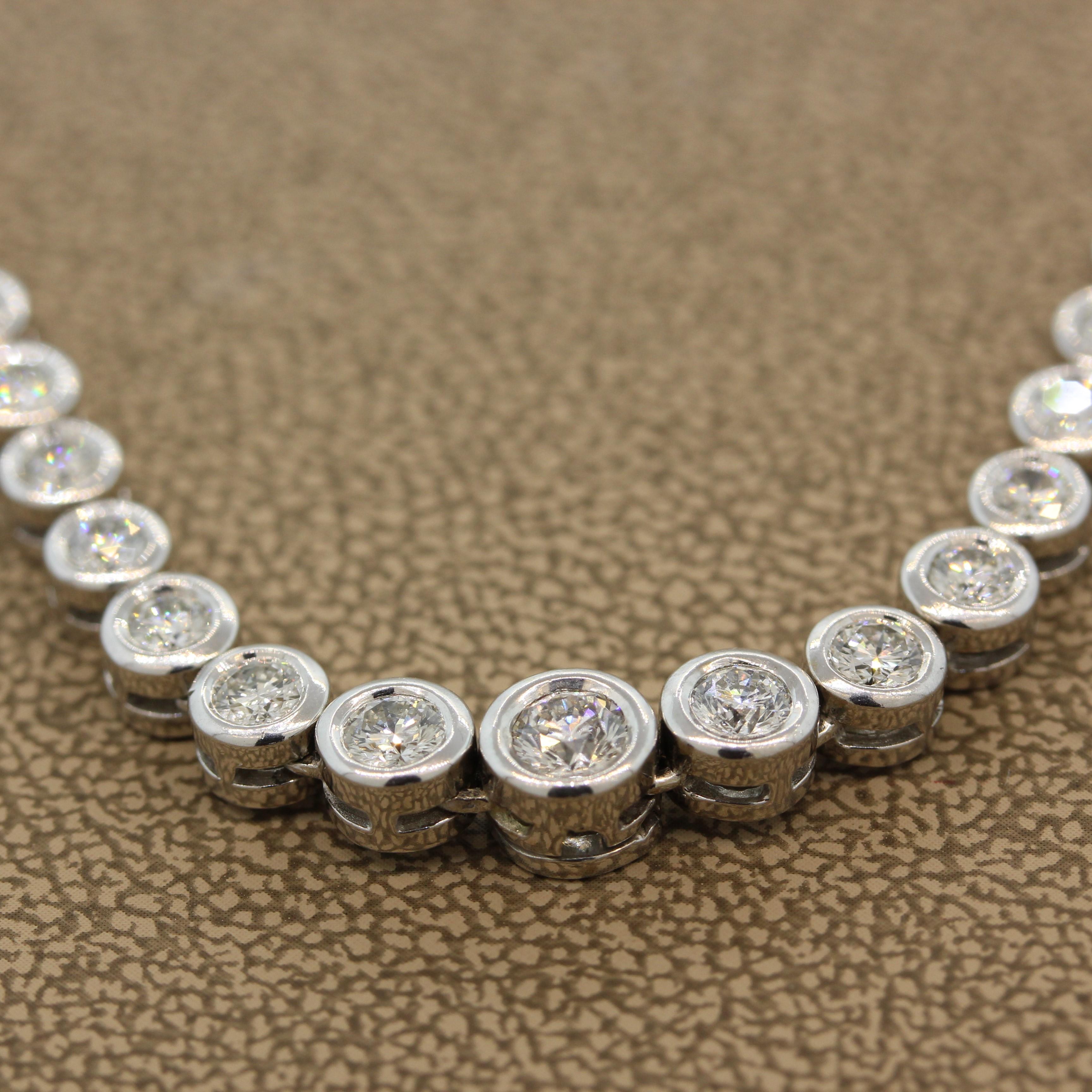 Women's Diamond Gold Riviera Eternity Necklace