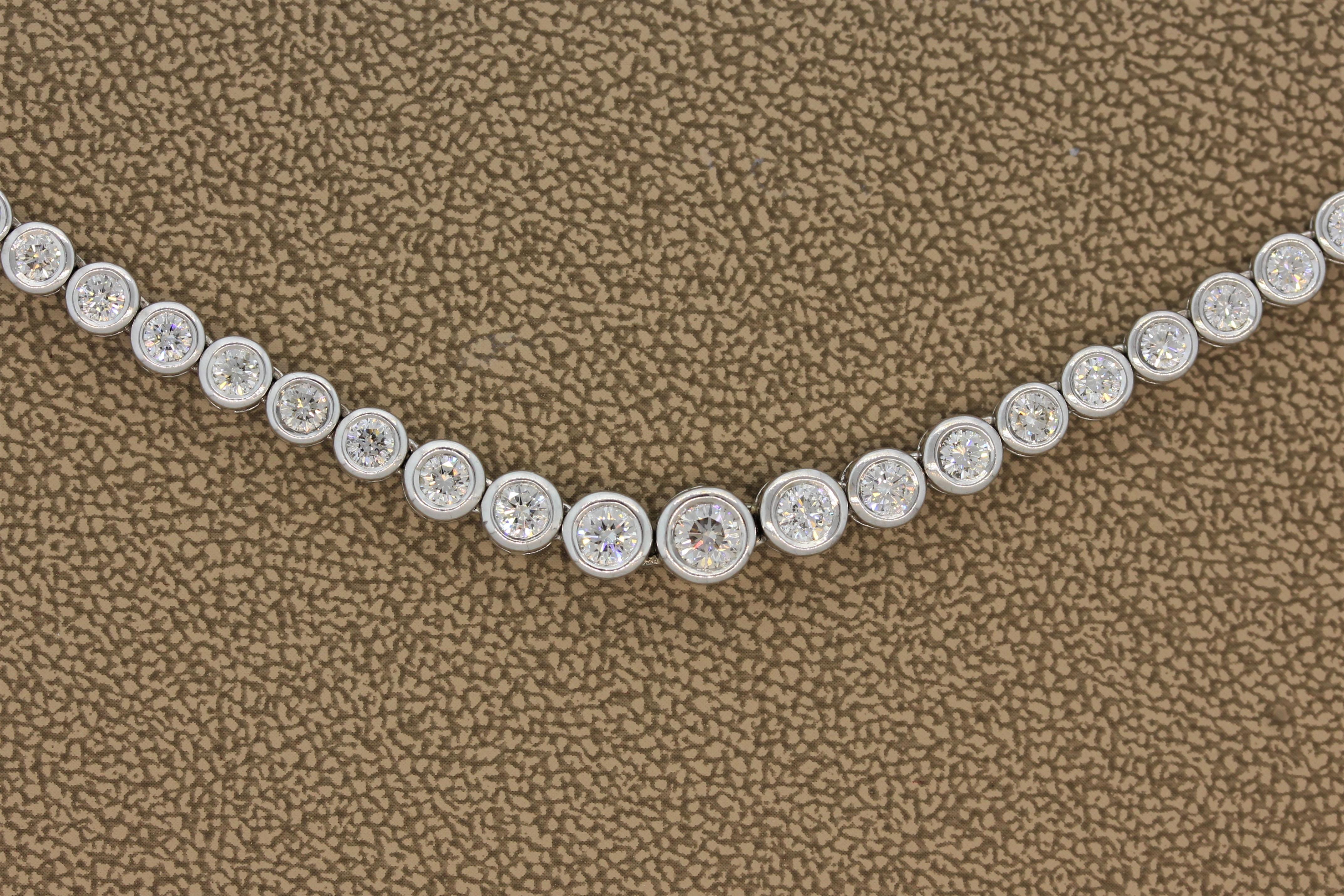 Diamond Gold Riviera Eternity Necklace 1
