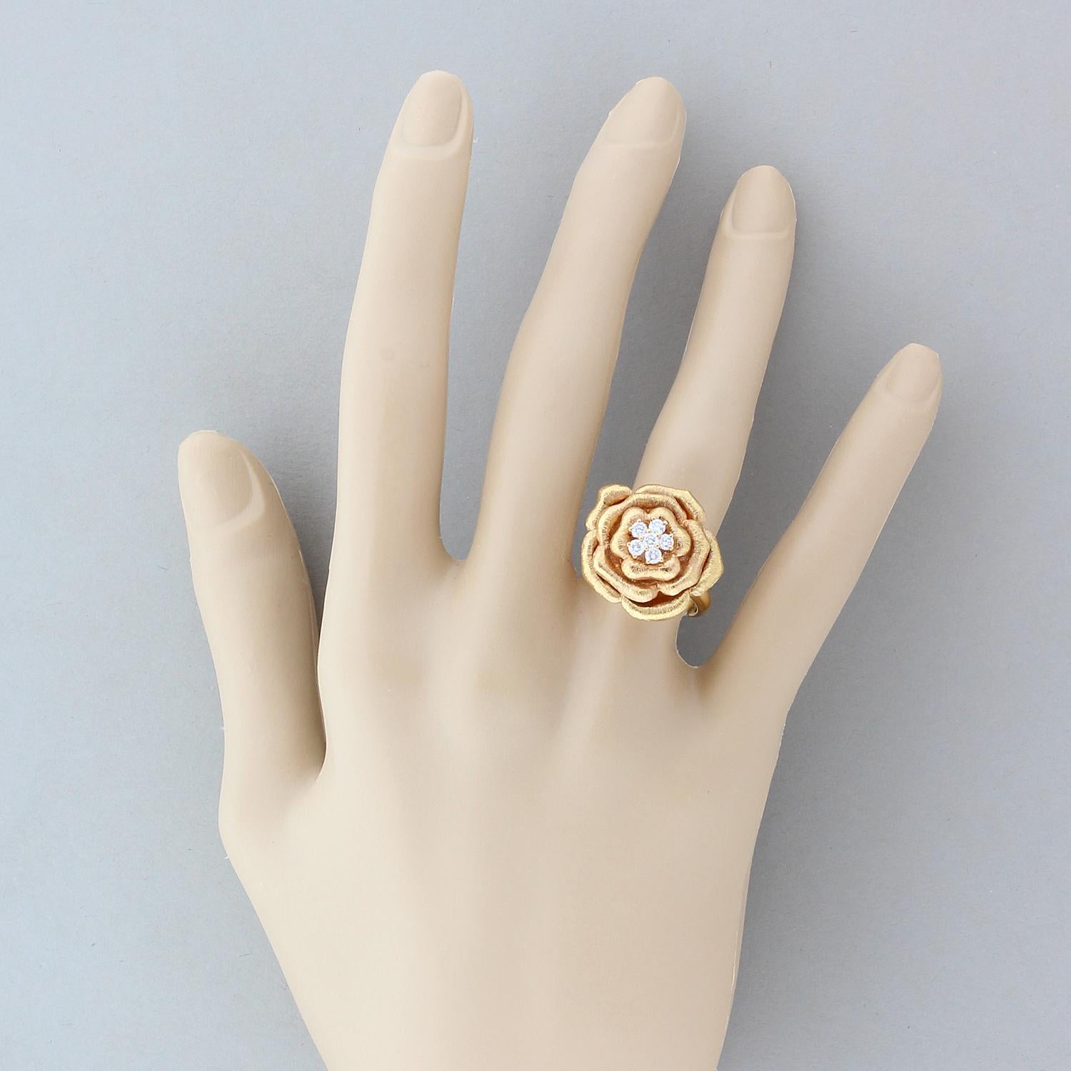 rose flower gold ring