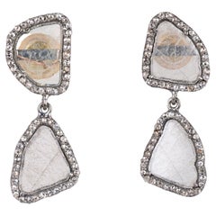3.99cts Diamond Gold 925 sterling Silver Earring