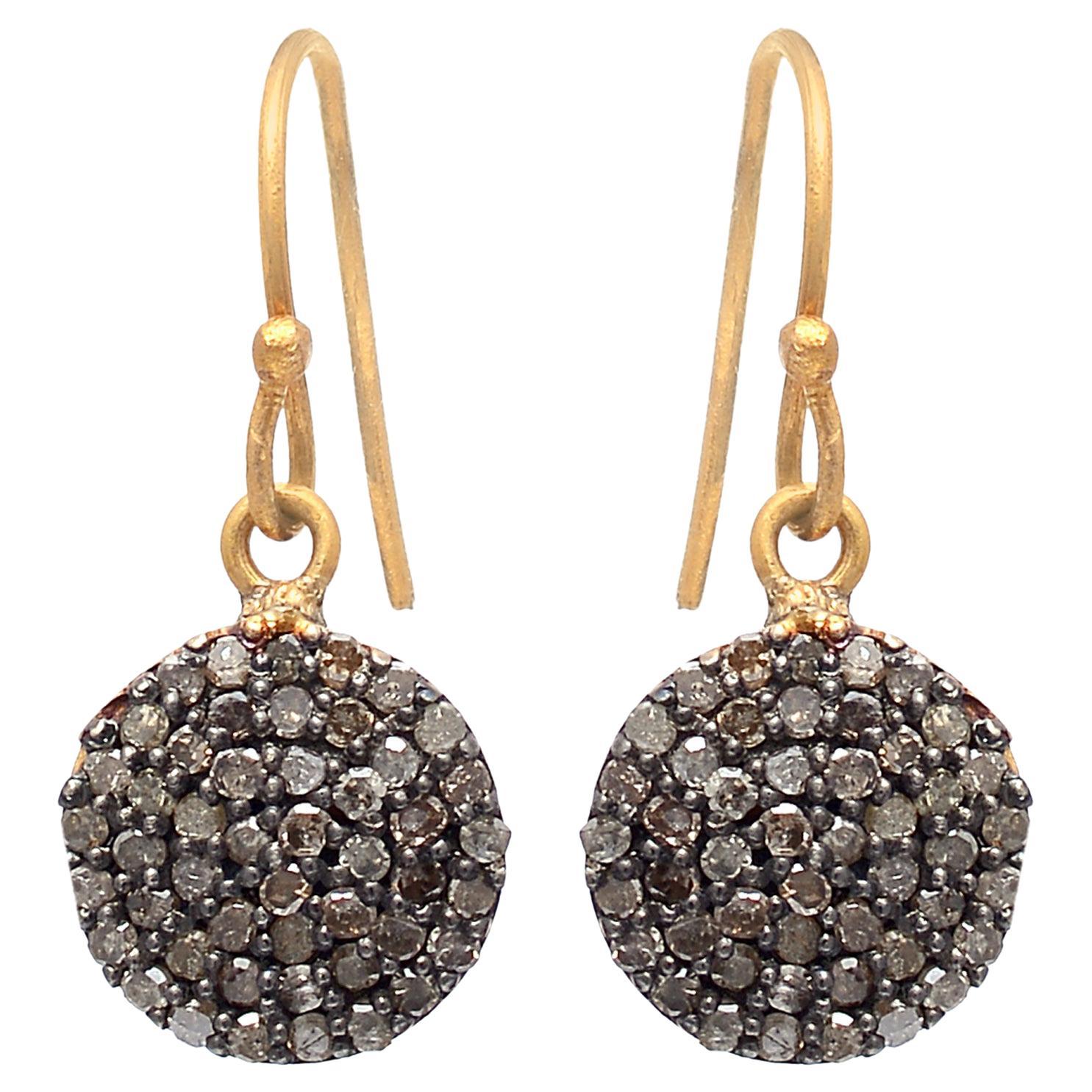 Diamond Sapphire Gold 925 sterling Silver Earring at 1stDibs