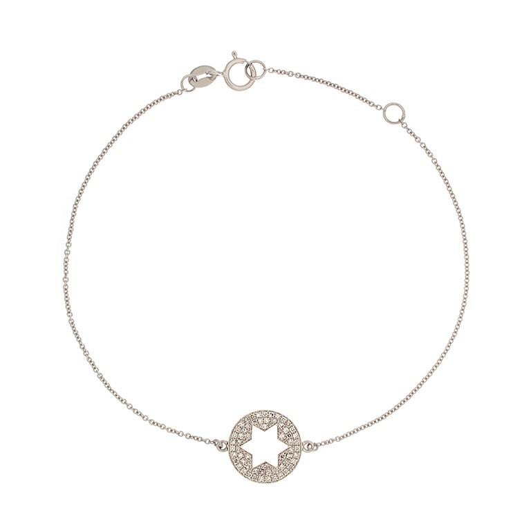 Women's or Men's Diamond Gold Star Bracelet