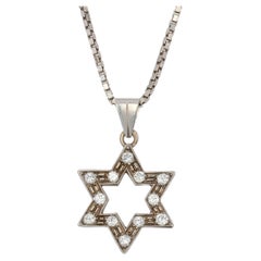 Diamond Gold Star Pendant with Chain