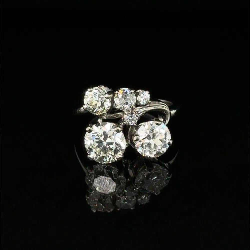 Simply Beautiful! High Quality OEC Diamonds Vintage Cluster Cocktail Ring. Securely Hand set with 1.50 Carat Old European Cut Diamonds, weighing approx. 1.10ct and 1.14tcw. Ring size 6, we offer ring resizing. Dimensions 0.90