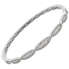 Diamond Gold Swirl Bangle Bracelet