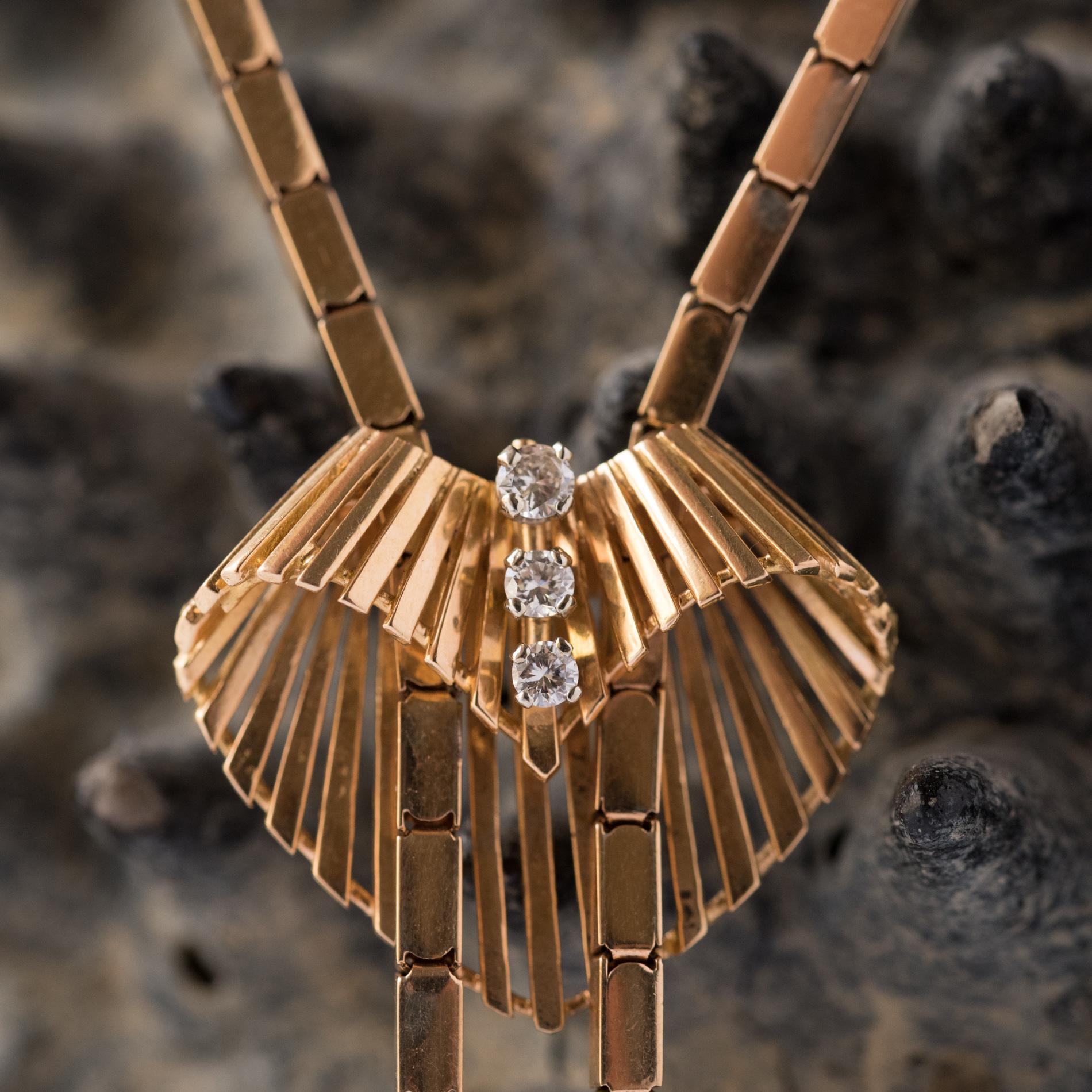 Women's Diamond Gold Tank Necklace