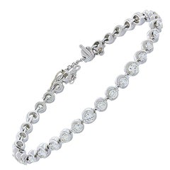 Diamond Gold Tennis Bracelet with Safety Chain and Latch