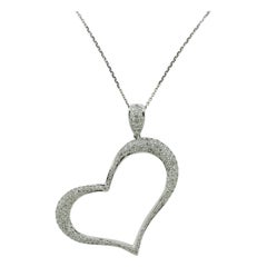 Diamant-Diamant-Gold-Anhänger mit gekipptem Herz