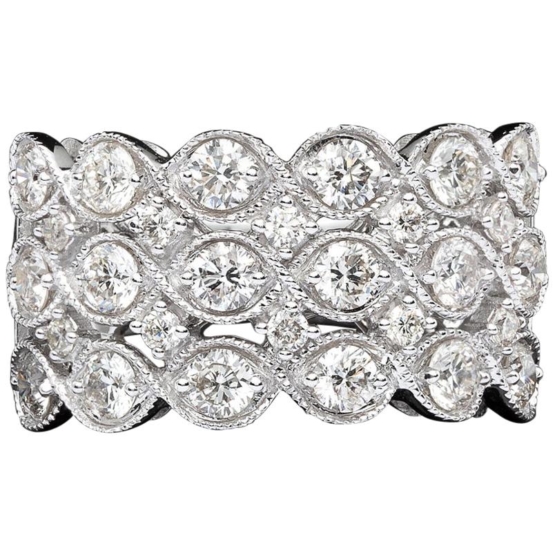 Diamond and Green Enamel Stack Ring For Sale at 1stDibs