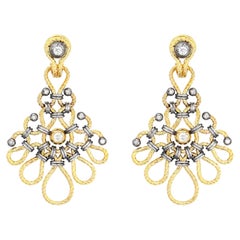 Diamond & Gold Twist Earrings by Elie Top