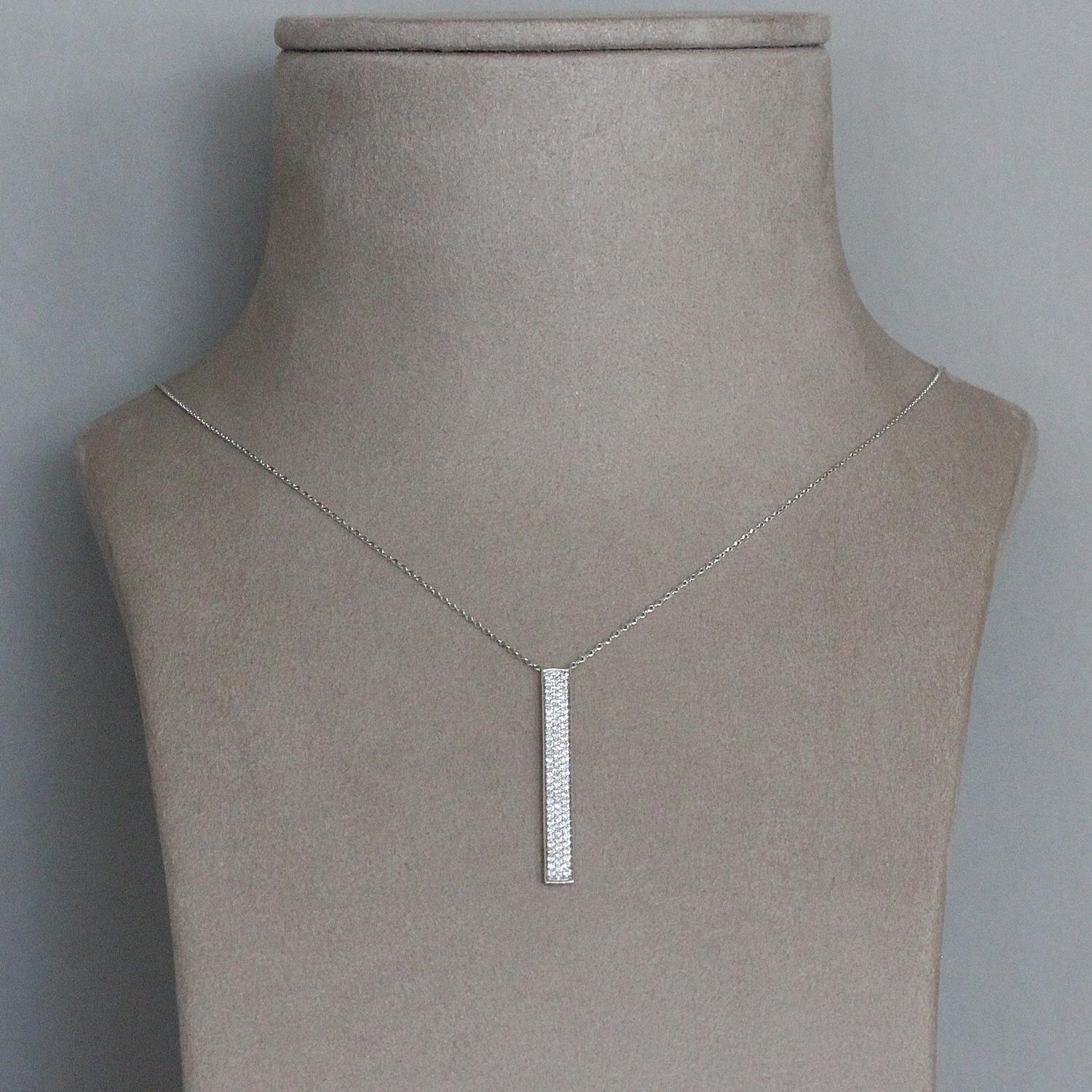 diamond vertical bar necklace