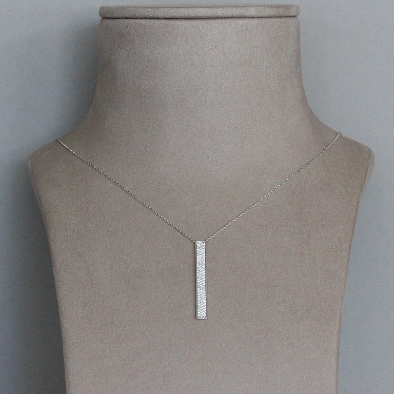 Diamond Gold Vertical Bar Drop Necklace at 1stDibs