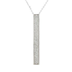 Diamond Gold Vertical Bar Drop Necklace
