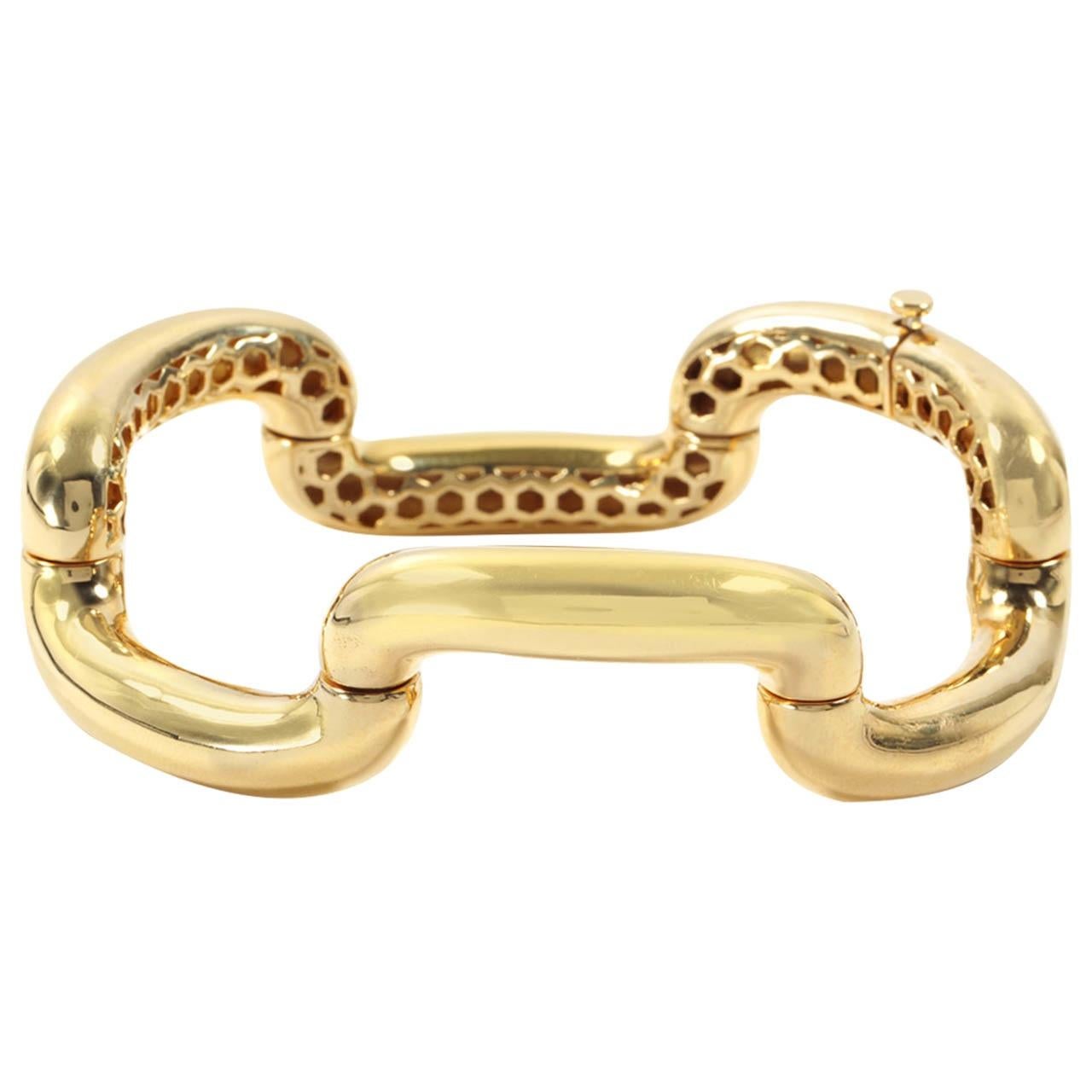 Diamond Gold Woven Bracelet In New Condition For Sale In New York, NY