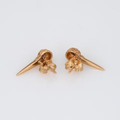 Diamond Golf Ball Earrings & Tee Estate 14k Yellow Gold Fine Sporting Jewelry