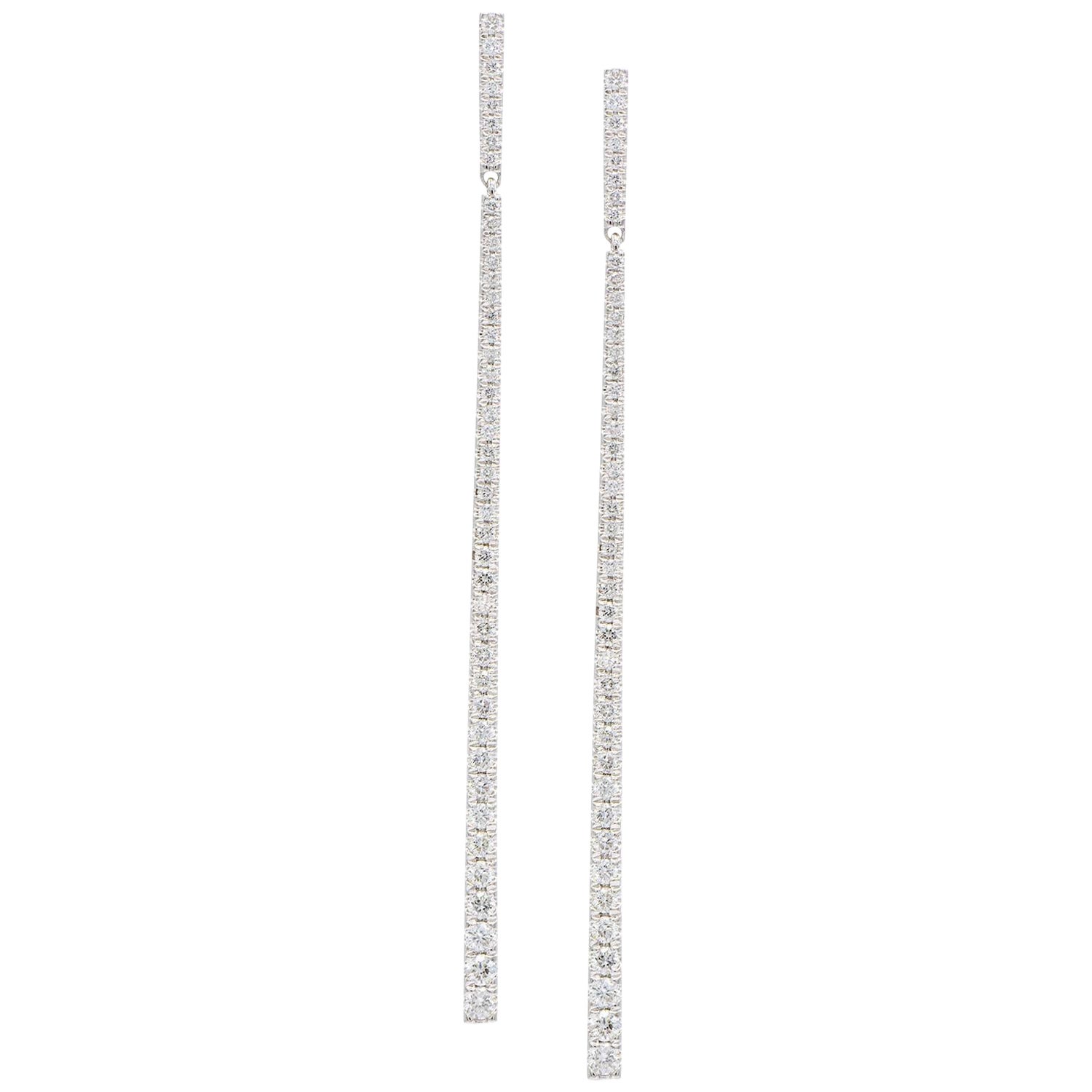 Boucles d'oreilles ligne graduées diamant