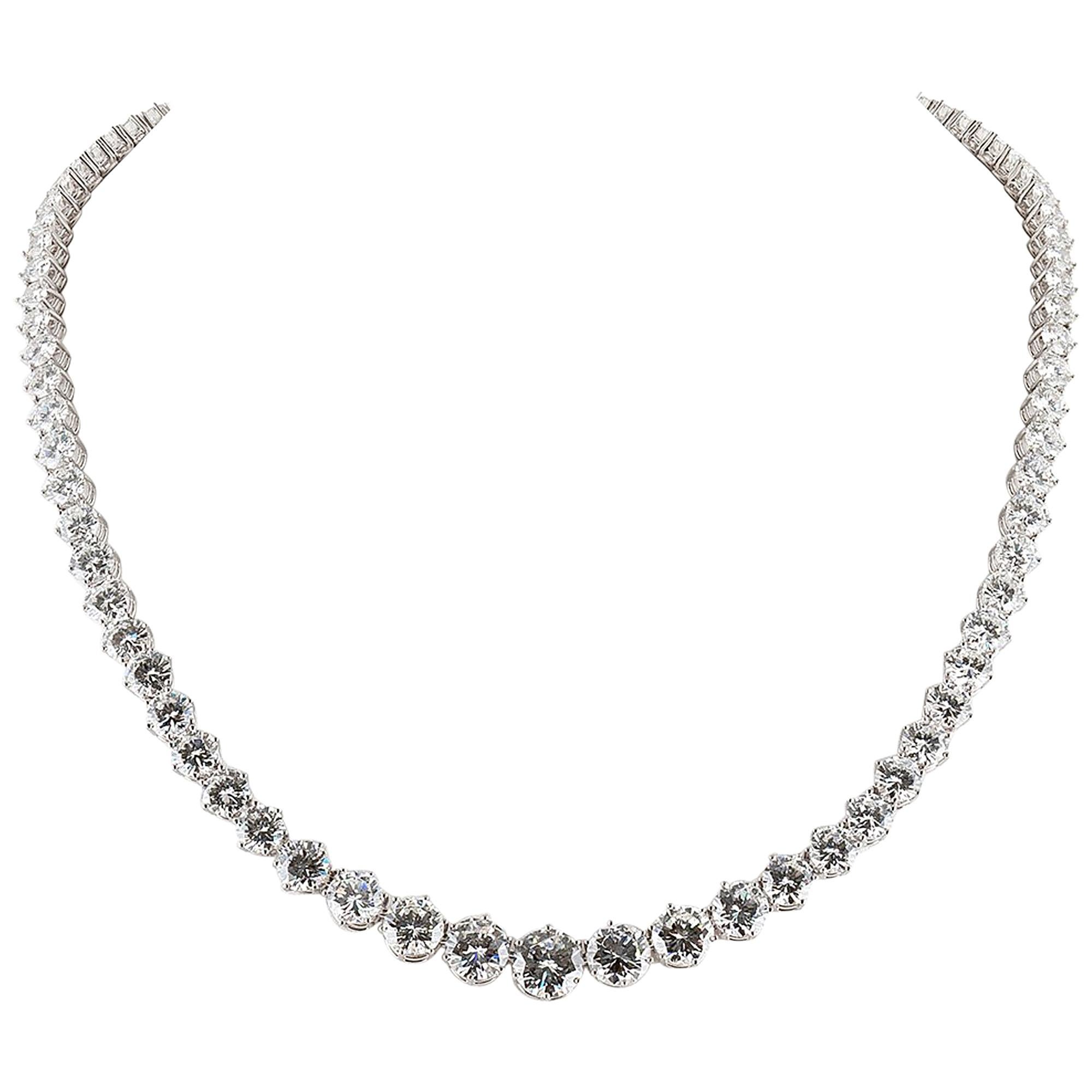 Diamond Graduating Riviera Necklace For Sale