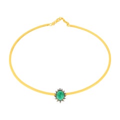 Collana Choker con diamante e onice verde di Meghna Jewels