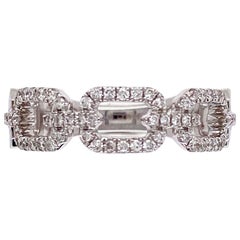 Vintage Diamond Gucci Style Link 18 Karat Gold Band Ring Estate Fine Jewelry