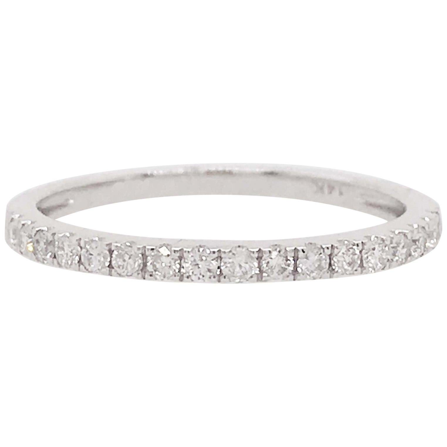 0.25 Ct Diamond Half-Eternity Wedding Band Ring 14K White Gold Finish
