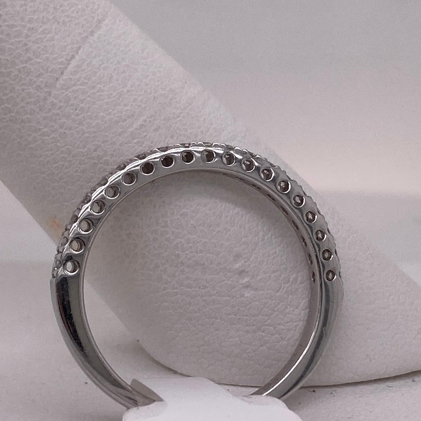 Women's Diamond Half Band, 14 Karat Gold Diamond Wedding Band, Diamond Stackable Ring For Sale