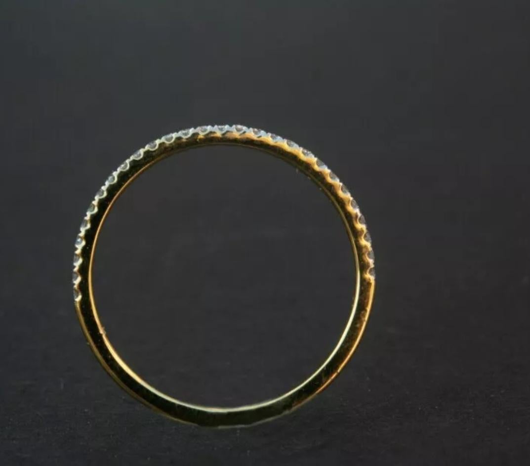 Art déco Bracelet demi-éternité en or massif 14k avec diamant Bracelet de bague délicate. en vente