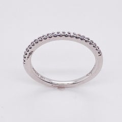 Diamond Half Eternity Band in 14k White Gold Stackable Wedding