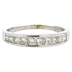 Diamond Half Eternity Band in 14k White Gold