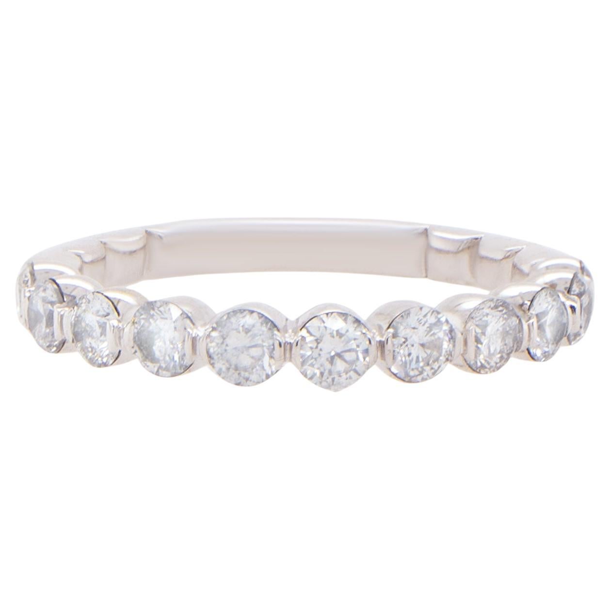 Diamond Half Eternity Band Ring 1 Carat Total For Sale