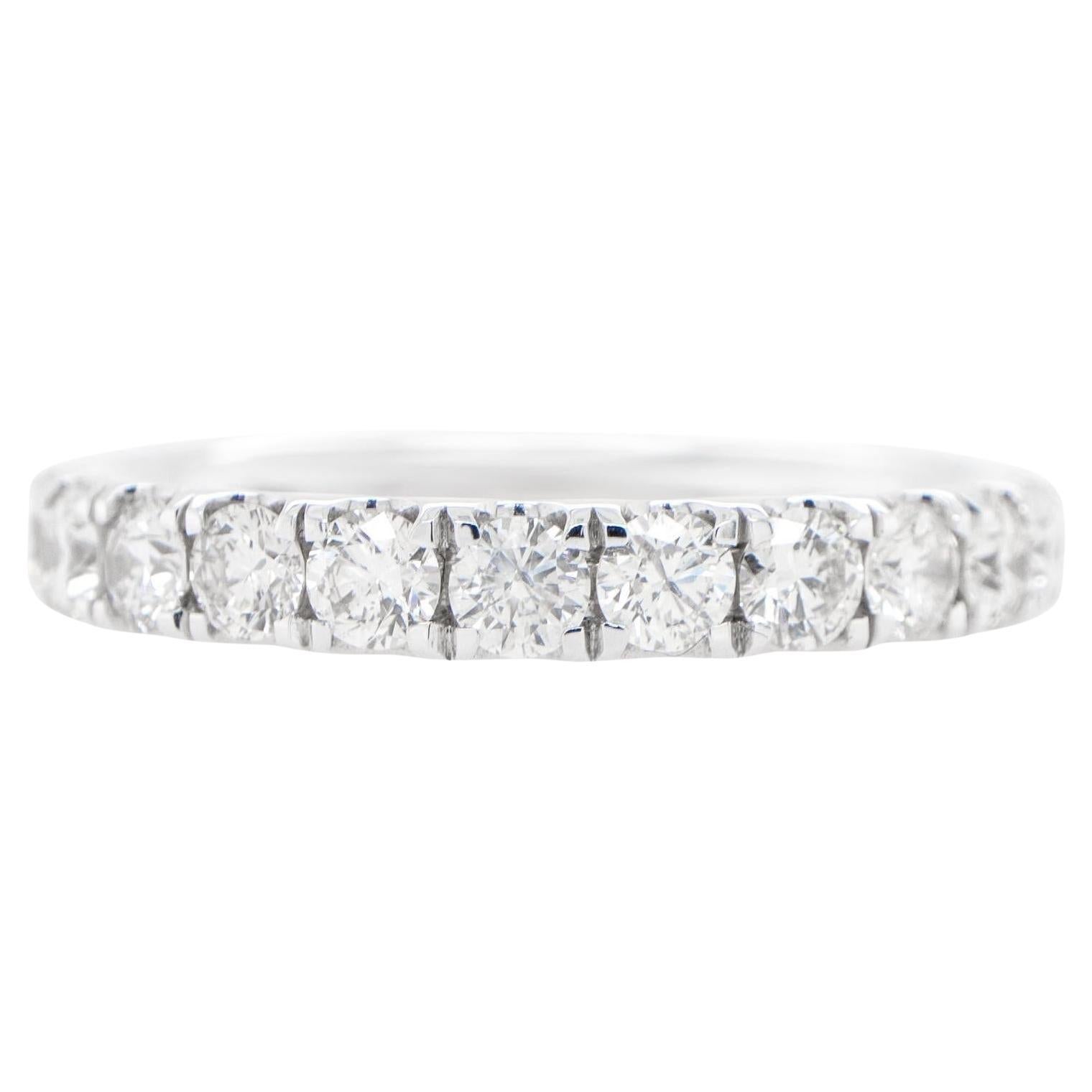 Diamant-Halber Eternity-Ring 18K Weißgold mit Diamanten im Angebot