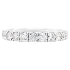 Diamond Half Eternity Band Ring 18K White Gold