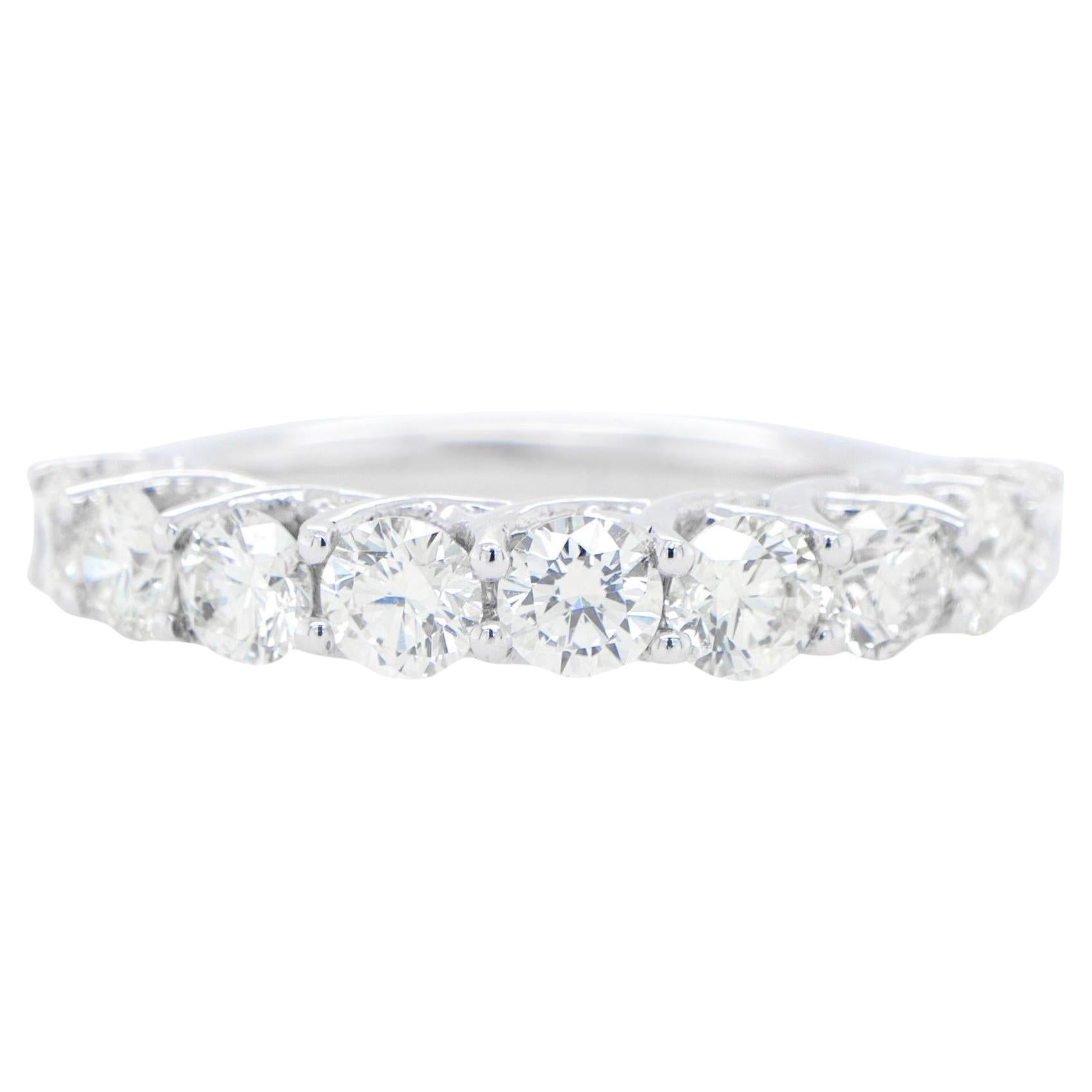Diamond Half Eternity Band Ring 2 Carats 18K White Gold For Sale at 1stDibs