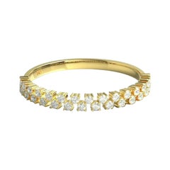 Diamant-Verlobungsring mit halber Eternity aus 14 Karat massivem Gelbgold mit Diamanten