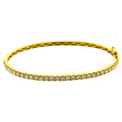 Diamond Half-Eternity Gold Bangle Bracelet