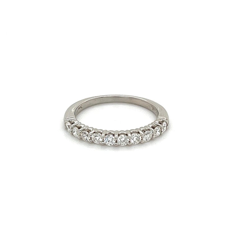 Diamond Half Eternity Gold Vintage Band Ring For Sale at 1stDibs
