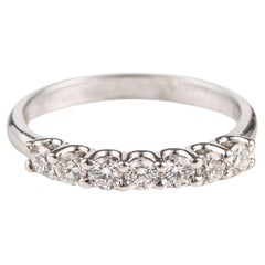 Media alianza de diamantes naturales de 0,49 ctw, oro blanco de 18 quilates, talla US 6
