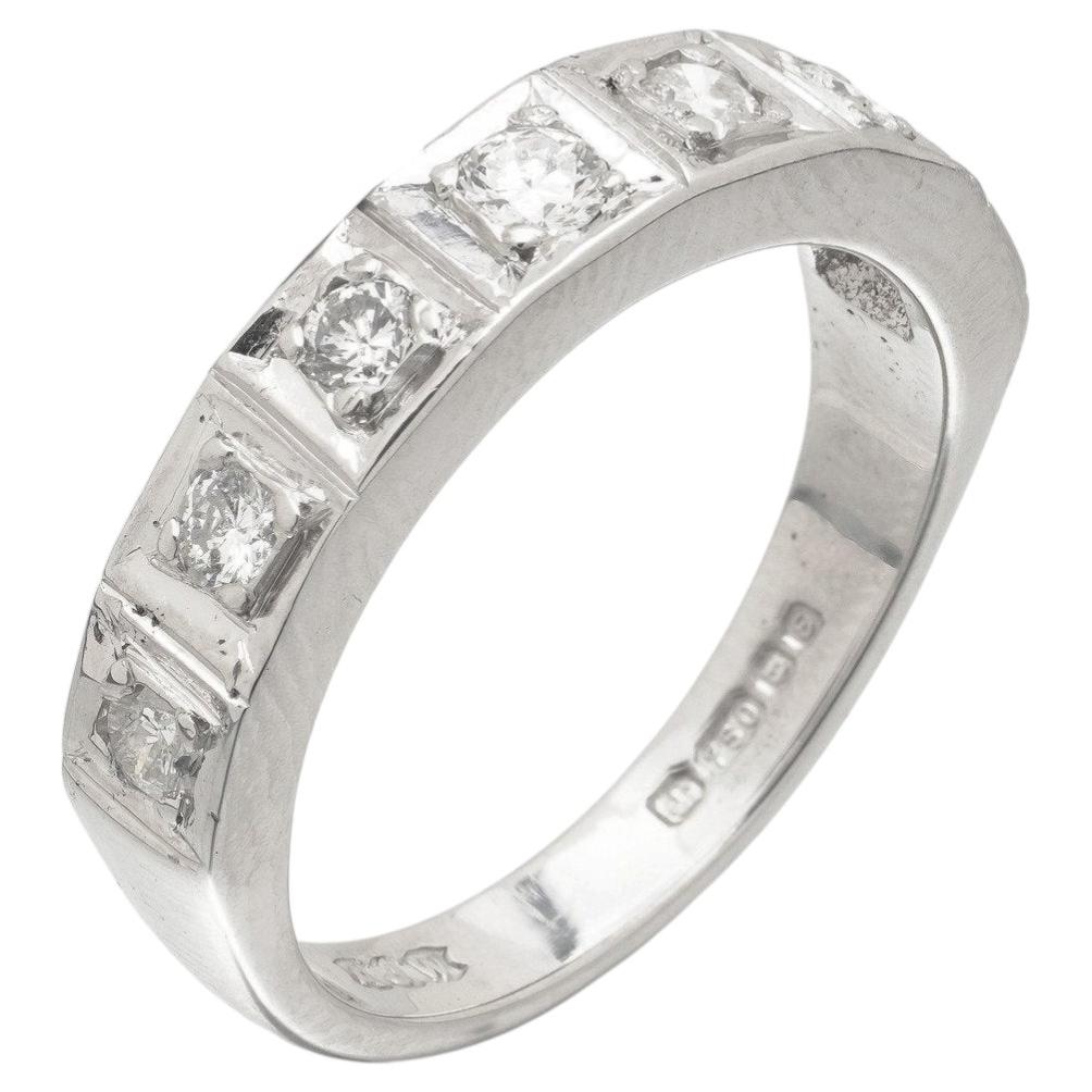 Diamond Half Eternity Ring, 18KT White Gold