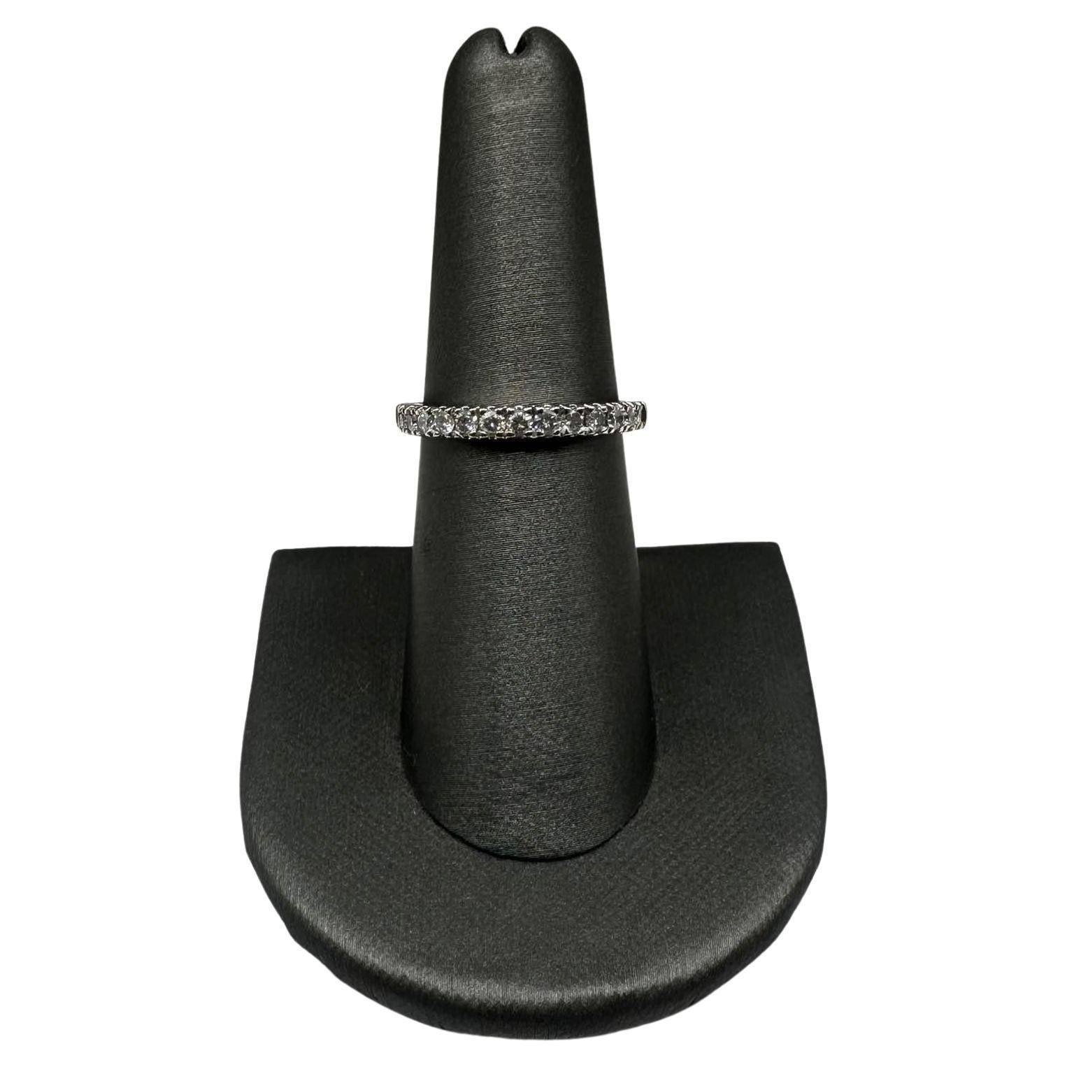 Media alianza de diamantes en oro blanco de 14 kt - 0,50 ctw diamantes HI I1, talla 7 en venta