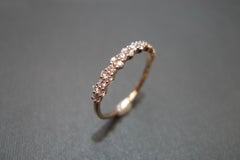 Diamond Half Eternity Ring Pattern Ring Band in 18k Yellow Gold