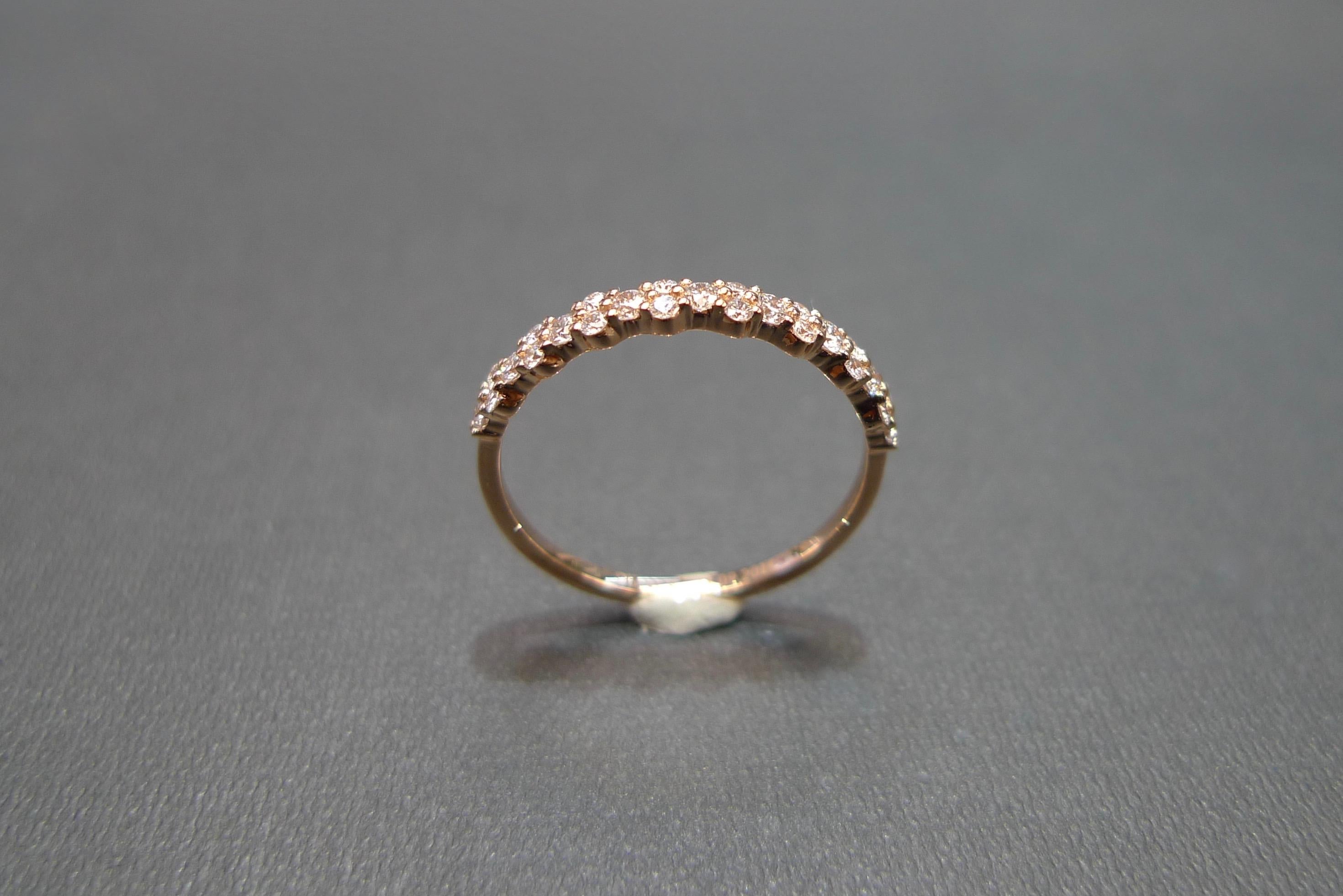For Sale:  Diamond Half Eternity Ring Pattern Ring Band in 18k Yellow Gold 5