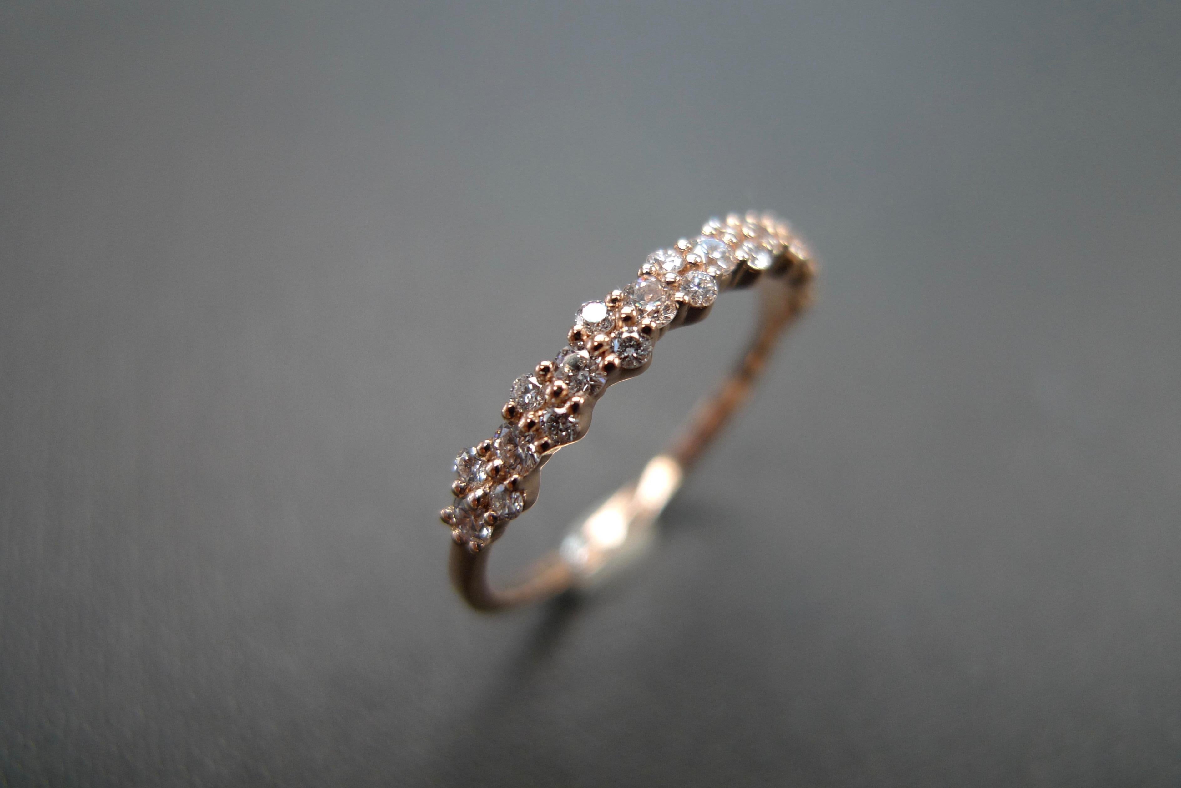 For Sale:  Diamond Half Eternity Ring Pattern Ring Band in 18k Yellow Gold 7