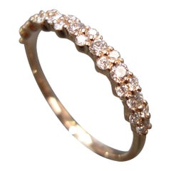 Diamant-Halbe Ewigkeitsring-Muster-Ringband aus 18k Gelbgold