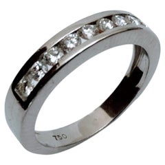 Diamond Half Eternity Ring White Gold 18 Karat